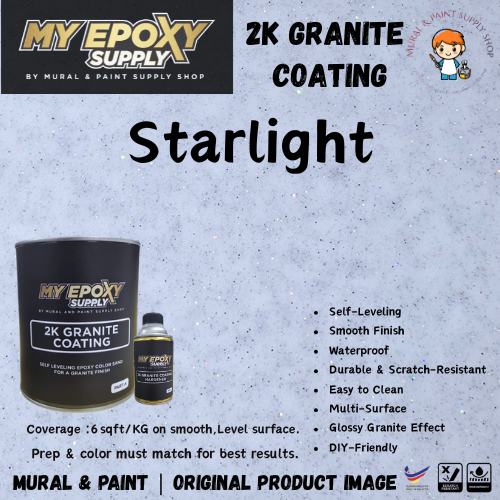 2K Granite Epoxy Coating – Self-Leveling, Ultra Gloss Finish | DIY Floor Epoxy