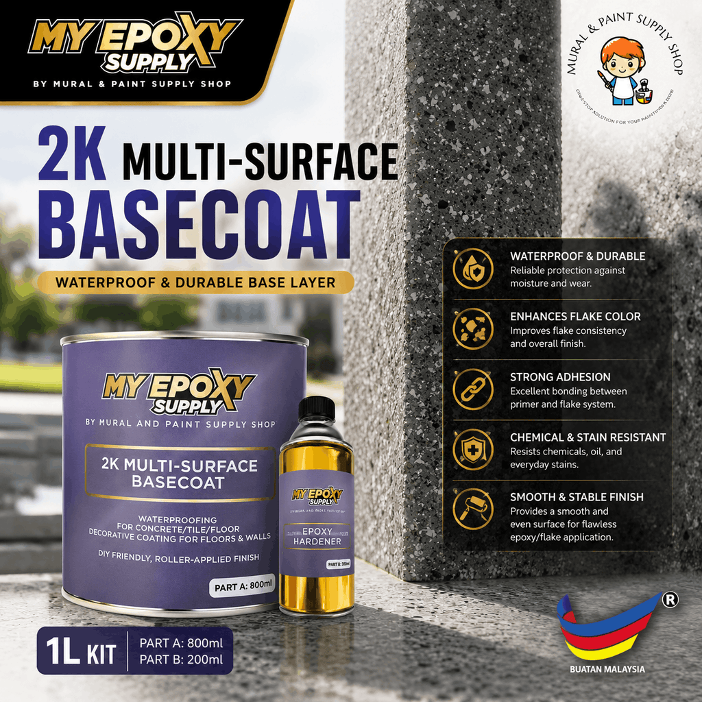 2K Pillar Epoxy Diamond Coating DIY Set | Grey Granite Stone Effect | Exterior Pillar & Wall  柱子钻石彩片DIY套装｜花岗岩效果｜户外柱子