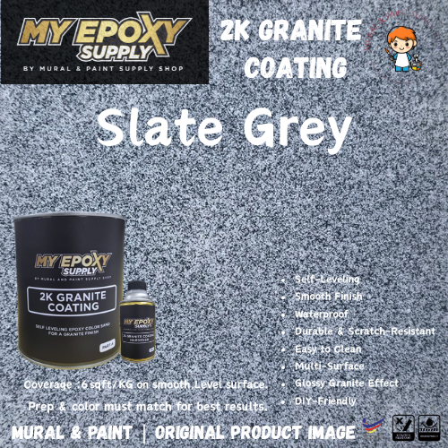 2K Granite Epoxy Coating – Self-Leveling, Ultra Gloss Finish | DIY Floor Epoxy
