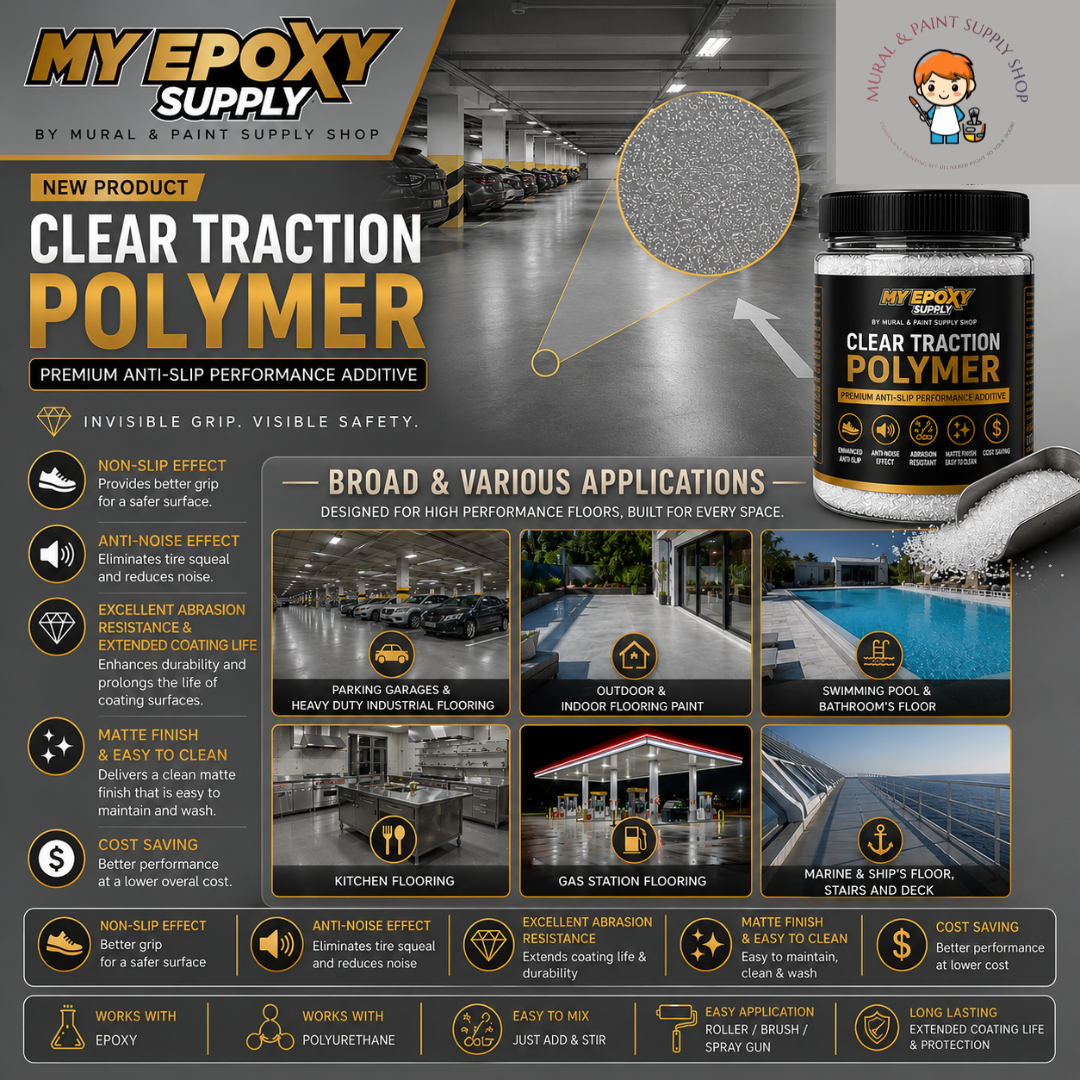 Clear Traction Polymer | Premium Anti-Slip for Industrial & Commercial Epoxy/Polyurethane Flooring