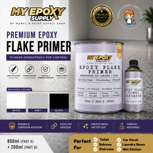 Premium 2K Epoxy Flake Coating Primer – High-Density, Deep-Penetrating Formula 1L