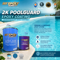 2K Pool Guard Epoxy Coating - Waterproof & Durable Epoxy Paint for Swimming Pools, Fish Ponds & Tanks